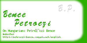 bence petroczi business card